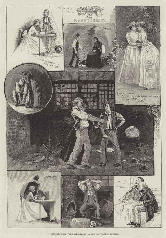 Schizzi da The Middleman, al Shaftesbury Theatre da Henry Charles Seppings Wright