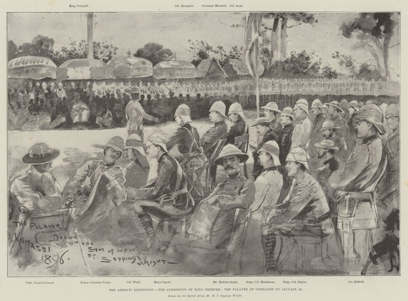 La Spedizione Ashanti, la Sottomissione del Re Prempeh, il Palaver a Coomassie il 20 gennaio da Henry Charles Seppings Wright