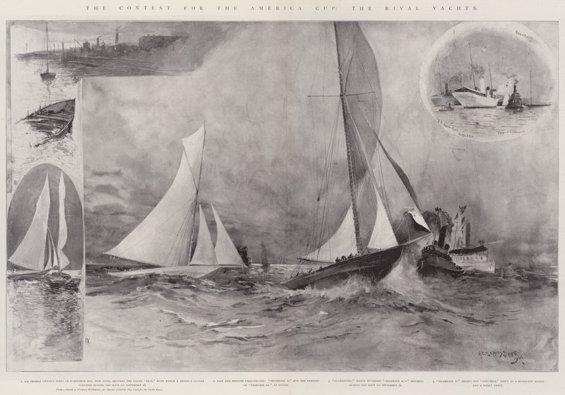 La gara per la Coppa America, gli yacht rivali da Henry Charles Seppings Wright
