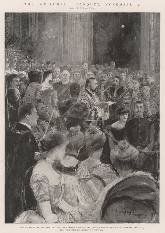 Il banchetto alla Guildhall, 9 novembre da Henry Charles Seppings Wright