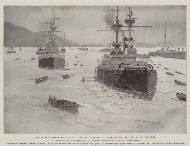 Le Manovre Navali, con una Flotta a Lough Swilly, Esercizio per la Flotta nel Remare da Henry Charles Seppings Wright