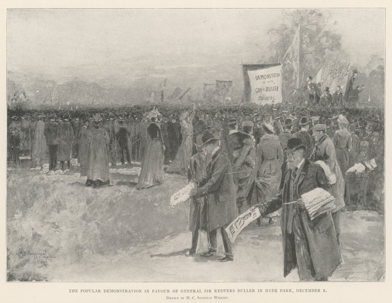 La dimostrazione popolare a favore del generale Sir Redvers Buller a Hyde Park, 1 dicembre da Henry Charles Seppings Wright