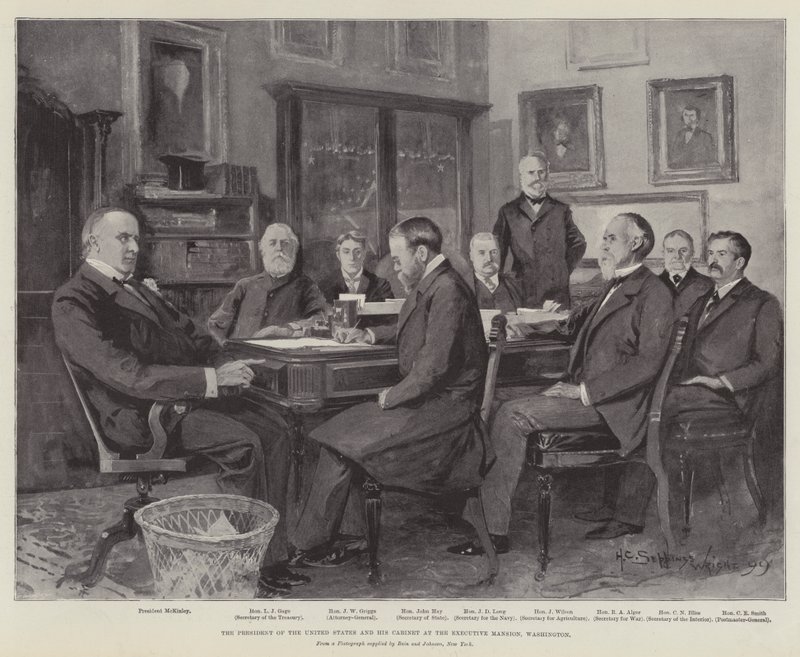 Il Presidente degli Stati Uniti e il suo Gabinetto alla Residenza Esecutiva, Washington da Henry Charles Seppings Wright