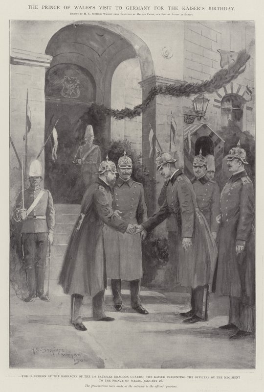 La visita del Principe di Galles in Germania per il compleanno del Kaiser da Henry Charles Seppings Wright