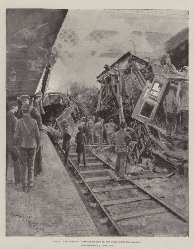 Il disastro ferroviario a Slough il 16 giugno, la scena dopo la collisione da Henry Charles Seppings Wright