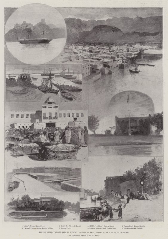 Il presunto guadagno francese a Mascate, scene nel Golfo Persico e nel Golfo di Oman da Henry Charles Seppings Wright