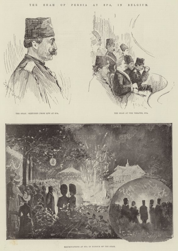 Lo Scià di Persia a Spa, in Belgio da Henry Charles Seppings Wright