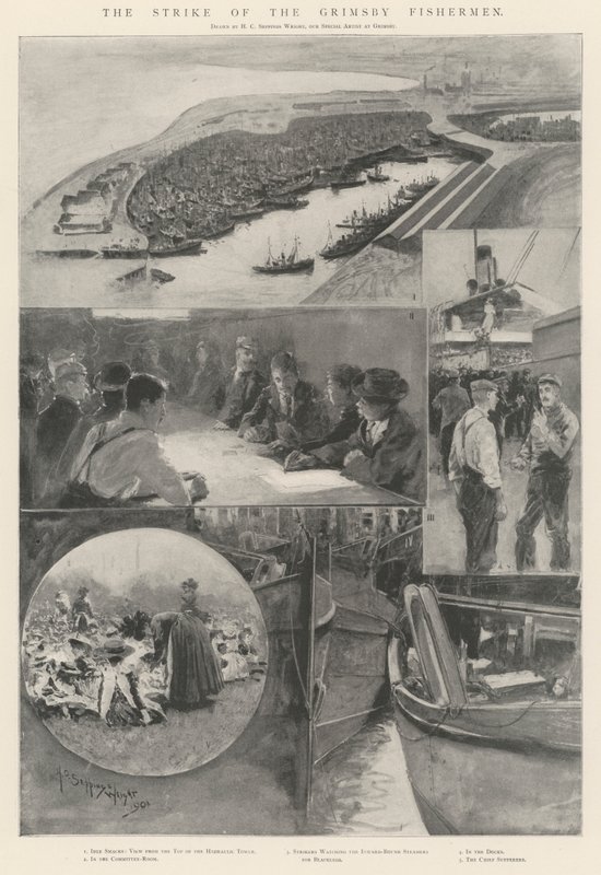Lo sciopero dei pescatori di Grimsby da Henry Charles Seppings Wright