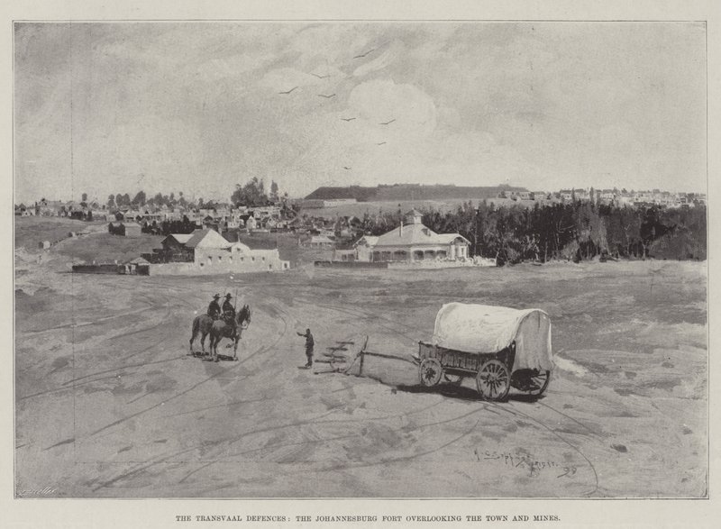 Le difese del Transvaal, il forte di Johannesburg che domina la città e le miniere da Henry Charles Seppings Wright