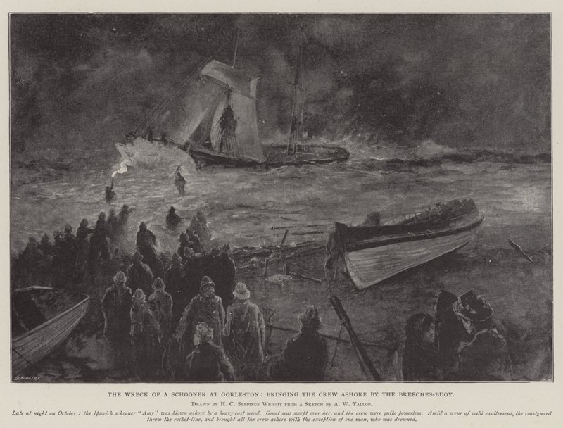 Il naufragio di una goletta a Gorleston, portando l