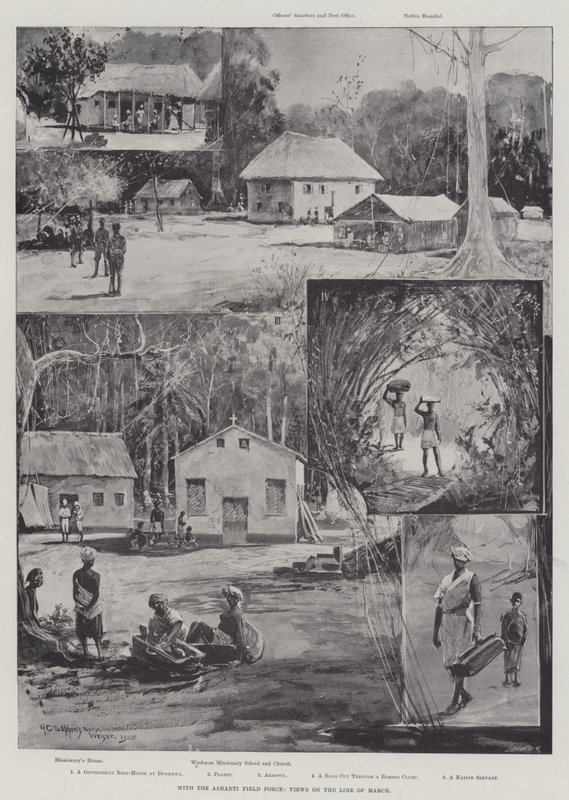 Con la forza di campo Ashanti, vedute sulla linea di marcia da Henry Charles Seppings Wright