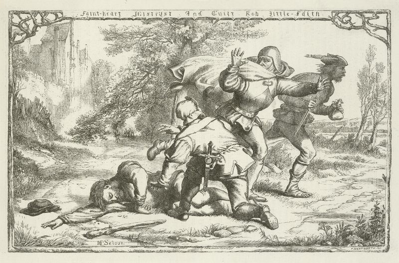 Illustrazione per Il progresso del pellegrino di John Bunyan da Henry Courtney Selous