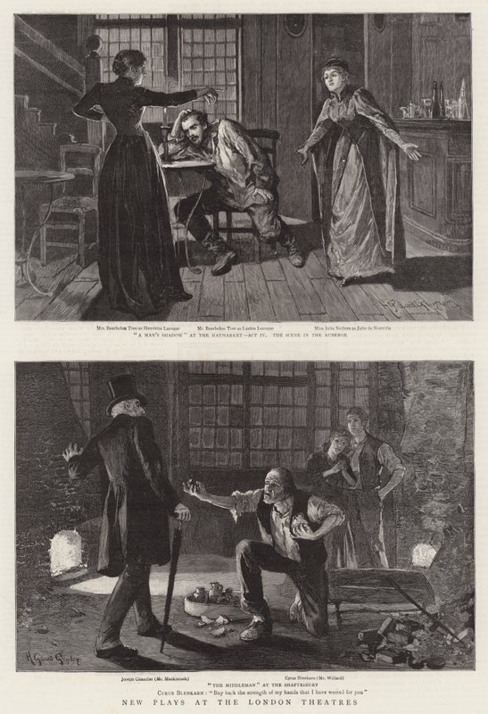 Nuove opere teatrali nei teatri di Londra da Henry Gillard Glindoni