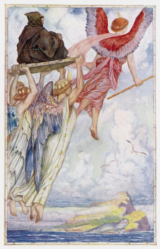 Raffaello e gli angeli portano San Senan all