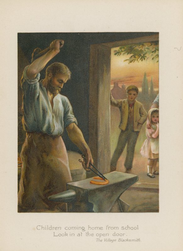 Bambini che tornano da scuola guardano dentro la porta aperta da Henry Marriott Paget