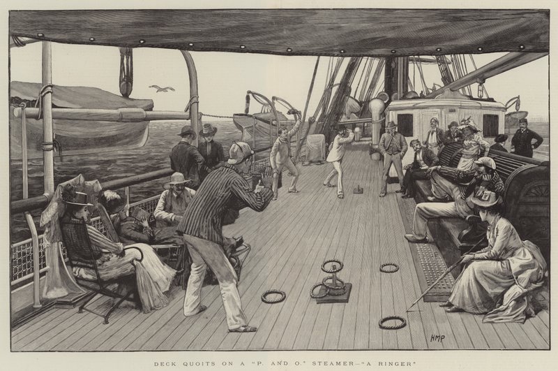 Quoits sul ponte di un piroscafo P e O, un ringer da Henry Marriott Paget