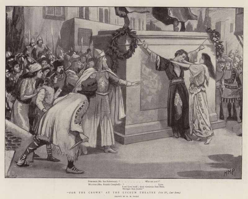 Per la corona al Lyceum Theatre, Atto IV, Ultima scena da Henry Marriott Paget