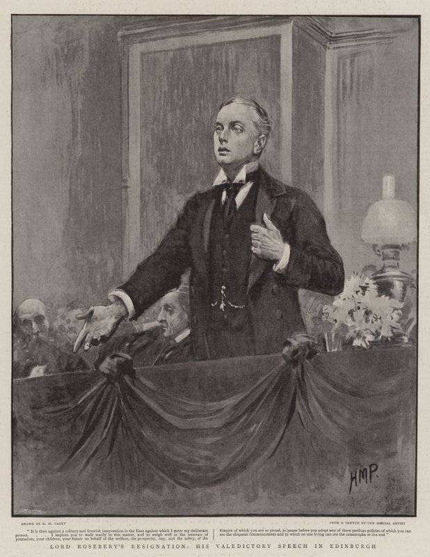 Le dimissioni di Lord Rosebery, il suo discorso di addio a Edimburgo da Henry Marriott Paget