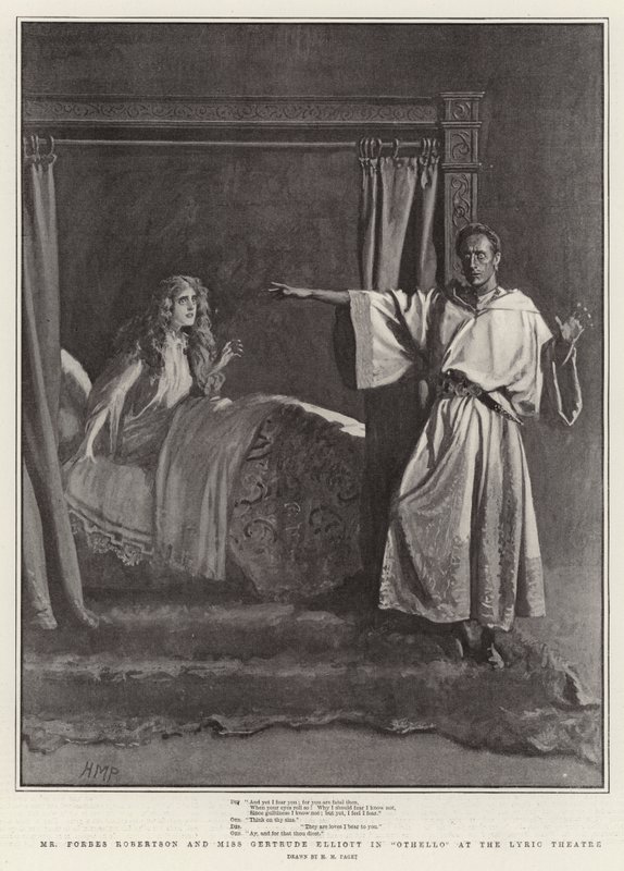 Mr Forbes Robertson e Miss Gertrude Elliott in Otello al Lyric Theatre da Henry Marriott Paget