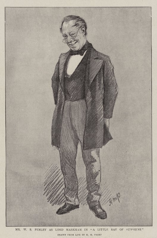 Mr W S Penley come Lord Markham in Un piccolo raggio di sole da Henry Marriott Paget