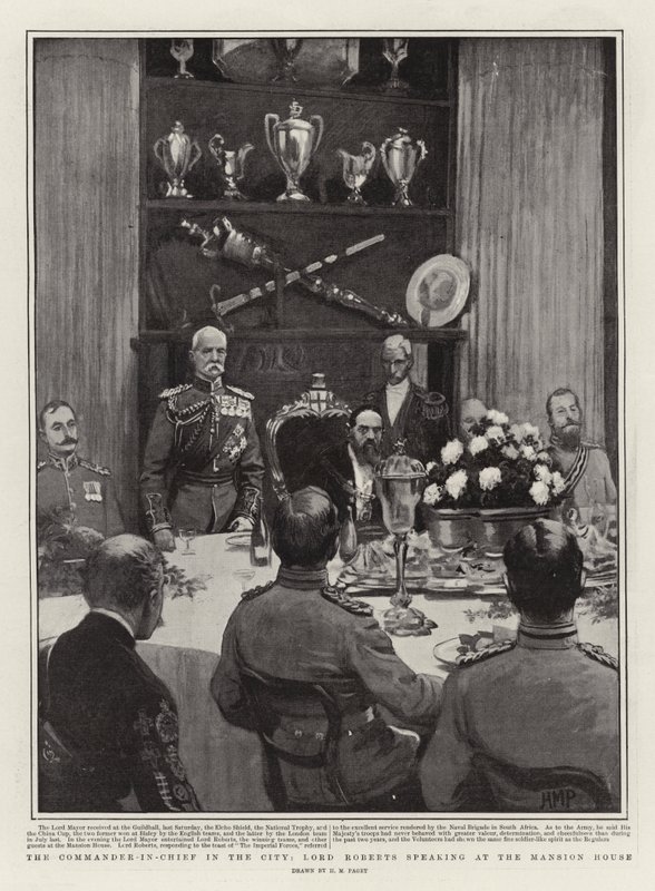 Il comandante in capo in città, Lord Roberts che parla alla Mansion House da Henry Marriott Paget