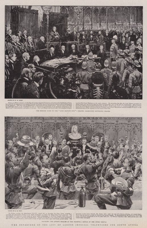 La Partenza dei Volontari Imperiali della Città di Londra per il Sudafrica da Henry Marriott Paget