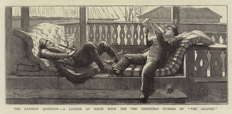 La questione orientale, un salotto a Nisch con il numero di Natale di The Graphic da Henry Marriott Paget