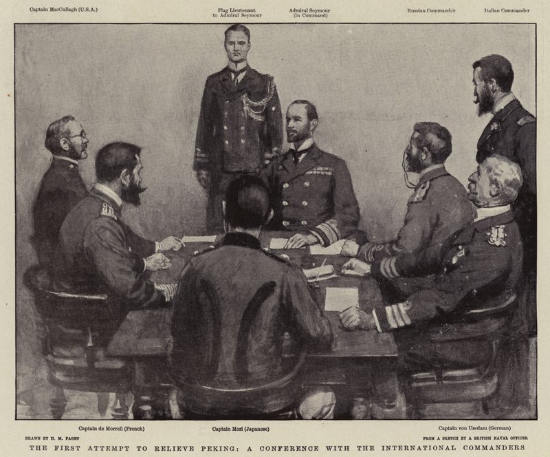 Il primo tentativo di soccorrere Pechino, una conferenza con i comandanti internazionali da Henry Marriott Paget