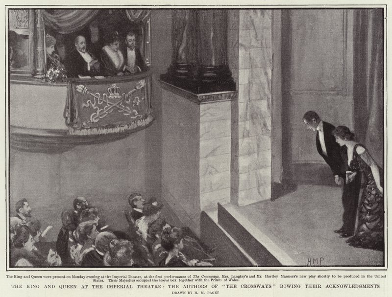 Il Re e la Regina al Teatro Imperiale, gli Autori di The Crossways che si inchinano per i Ringraziamenti da Henry Marriott Paget