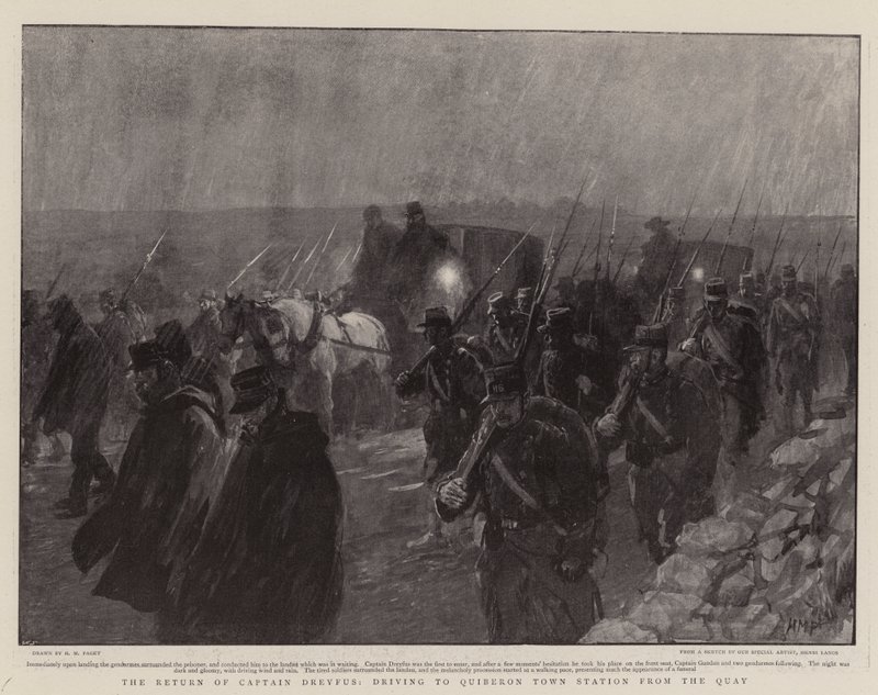 Il ritorno del capitano Dreyfus, in viaggio verso la stazione di Quiberon dalla banchina da Henry Marriott Paget
