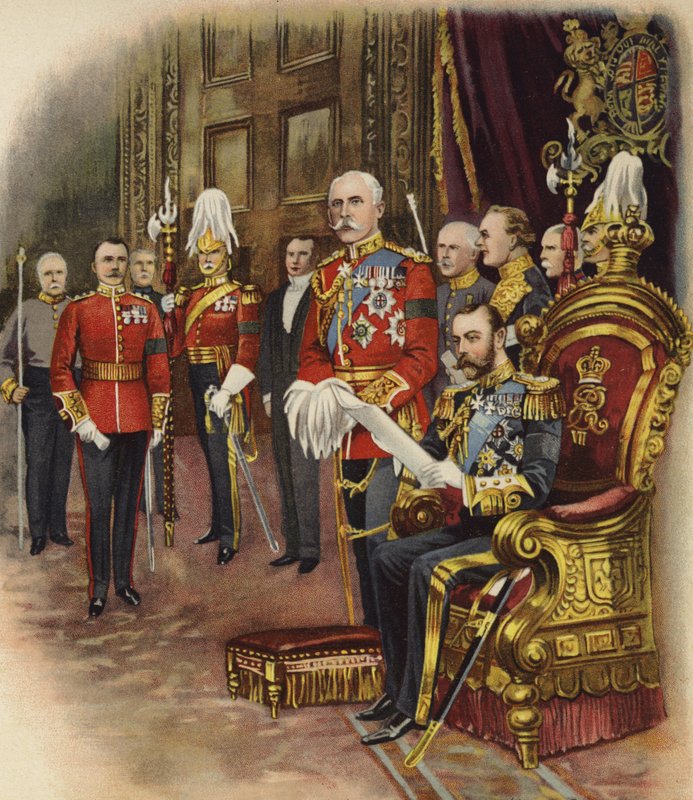 Re Giorgio V tiene la sua prima corte, maggio 1910 da Henry Payne
