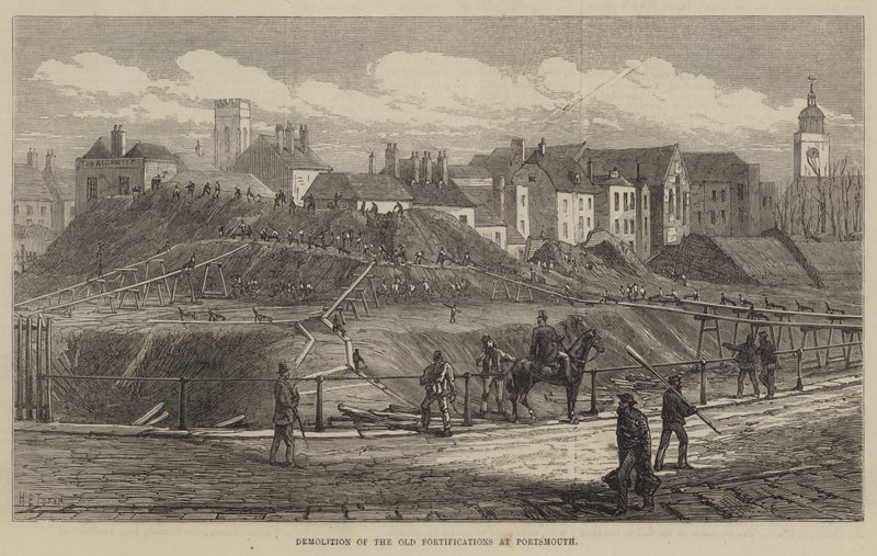 Demolizione delle vecchie fortificazioni a Portsmouth da Henry Spernon Tozer