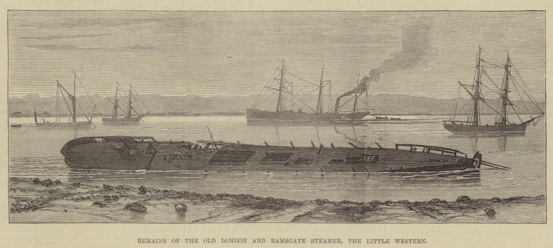 Resti del vecchio piroscafo Londra e Ramsgate, il Little Western da Henry Spernon Tozer