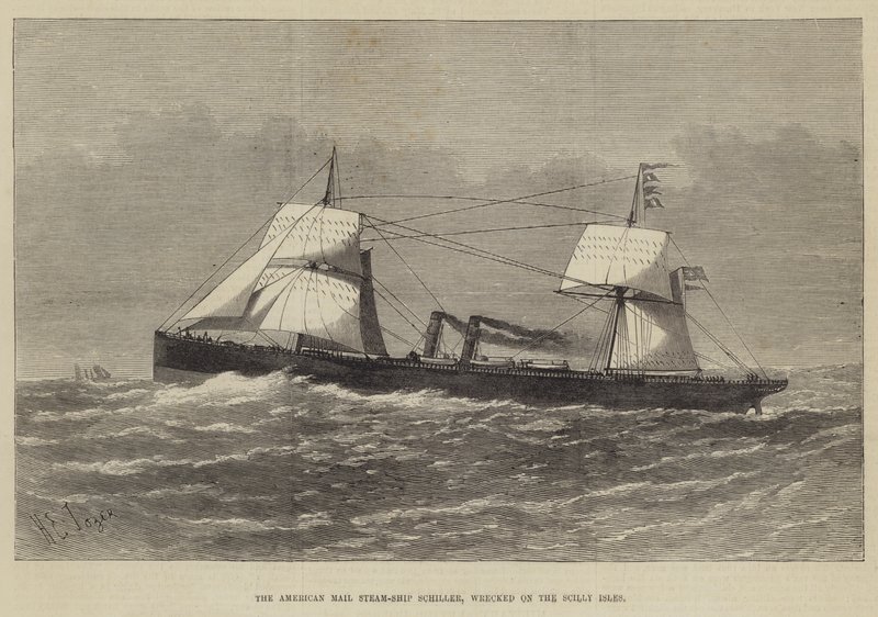 Il Piroscafo Postale Americano Schiller, naufragato sulle Isole Scilly da Henry Spernon Tozer