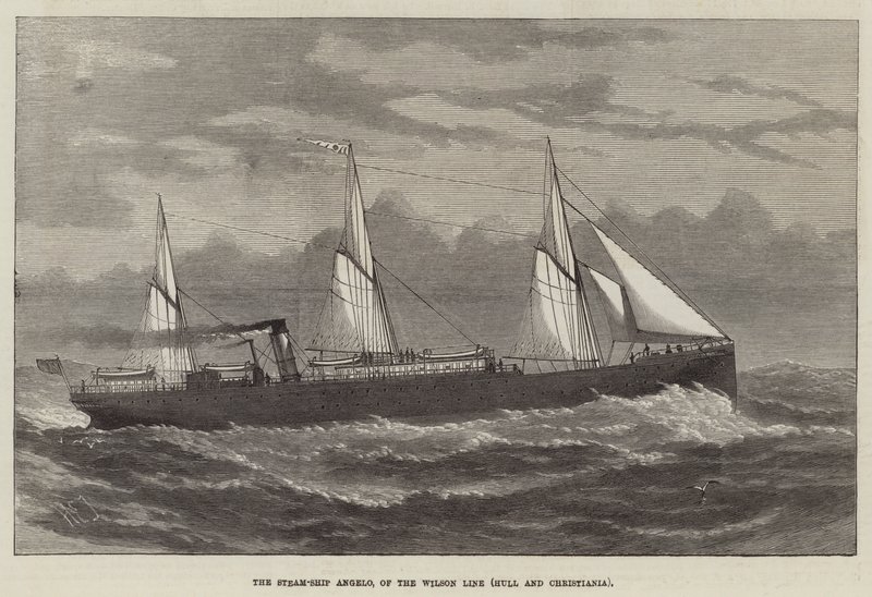 Il piroscafo Angelo, della Wilson Line (Hull e Christiania) da Henry Spernon Tozer
