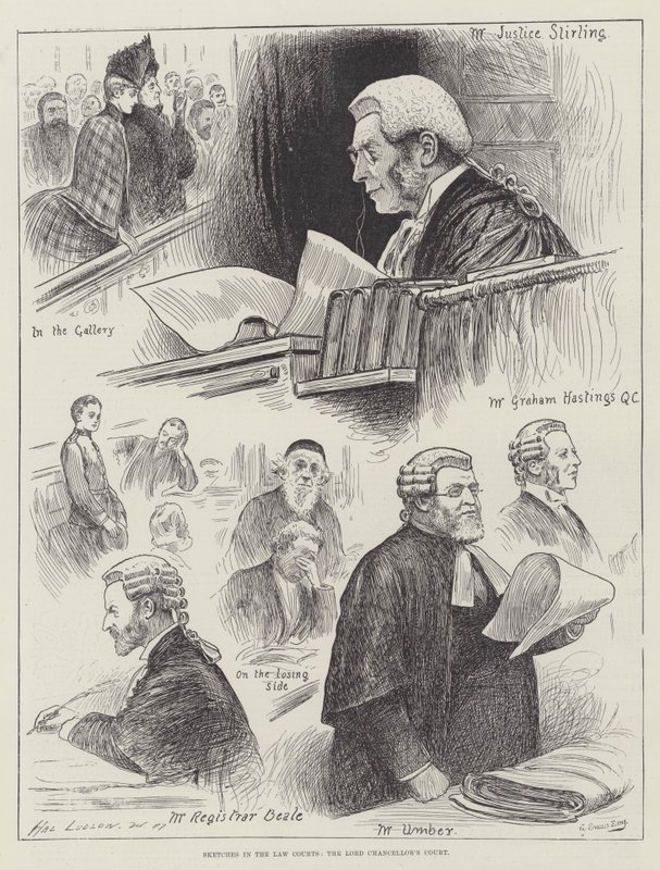 Schizzi nei tribunali, la corte del Lord Cancelliere da Henry Stephen Ludlow