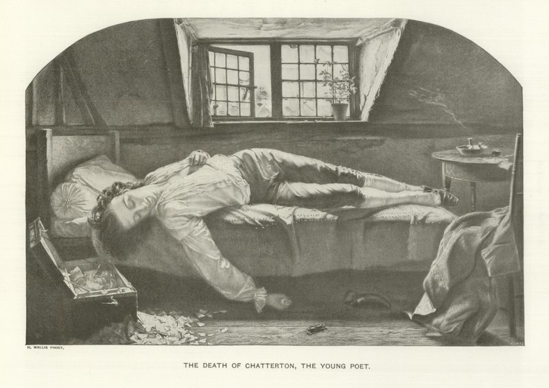 La morte di Chatterton, il giovane poeta da Henry Wallis