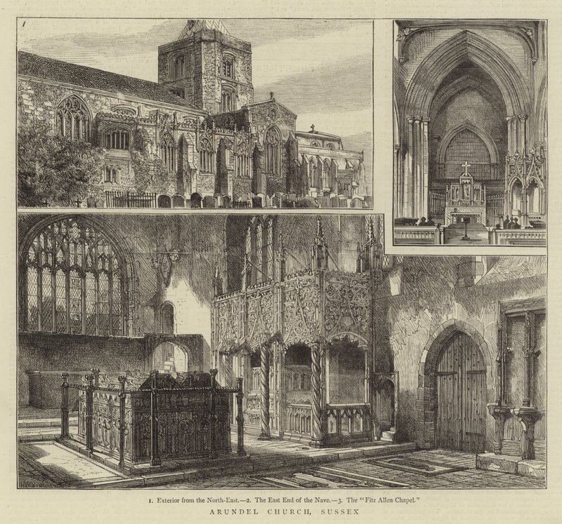 Chiesa di Arundel, Sussex da Henry William Brewer
