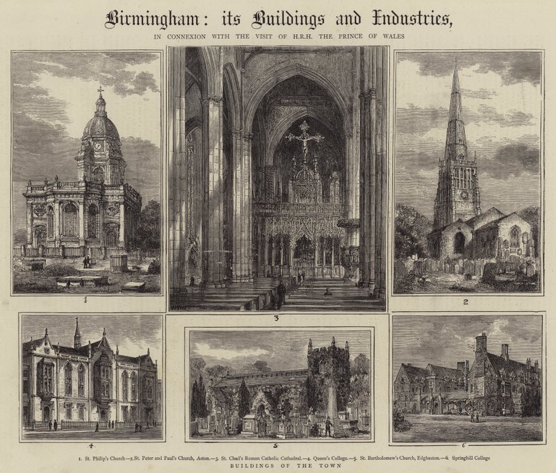 Birmingham, i suoi edifici e industrie da Henry William Brewer