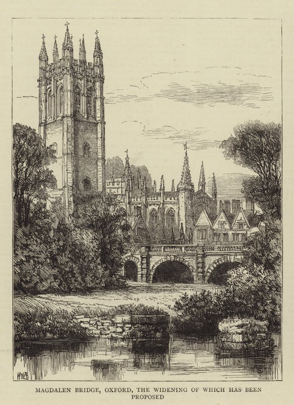 Ponte di Magdalen, Oxford, il cui allargamento è stato proposto da Henry William Brewer