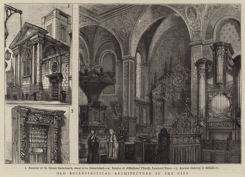 Vecchia architettura ecclesiastica nella città da Henry William Brewer
