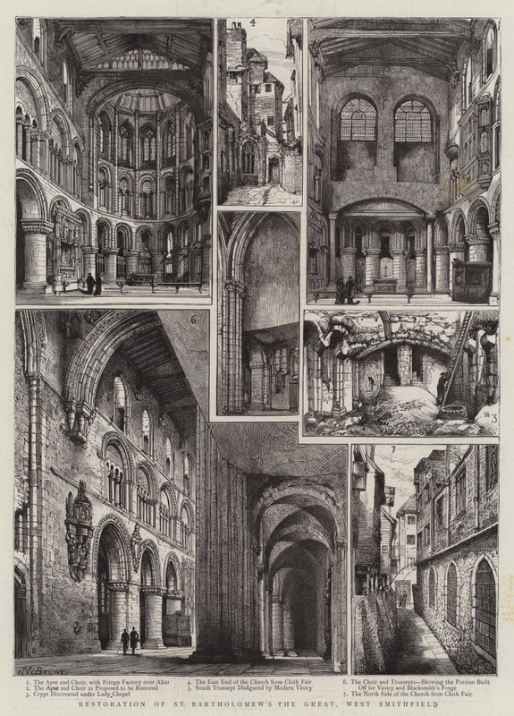 Restauro di San Bartolomeo il Grande, West Smithfield da Henry William Brewer