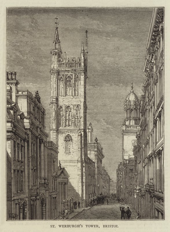 Torre di St Werburgh, Bristol da Henry William Brewer