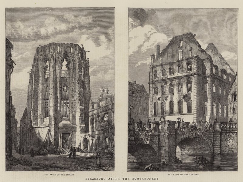Strasburgo dopo il bombardamento da Henry William Brewer