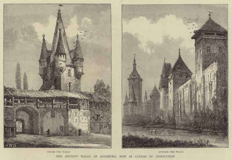 Le antiche mura di Augusta, ora in corso di demolizione da Henry William Brewer