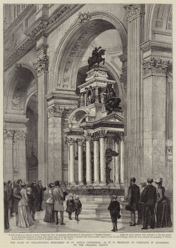 Il monumento del Duca di Wellington nella Cattedrale di San Paolo, come si propone di completarlo secondo il progetto originale da Henry William Brewer