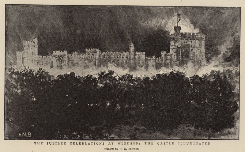 Le Celebrazioni del Giubileo a Windsor, il Castello Illuminato da Henry William Brewer