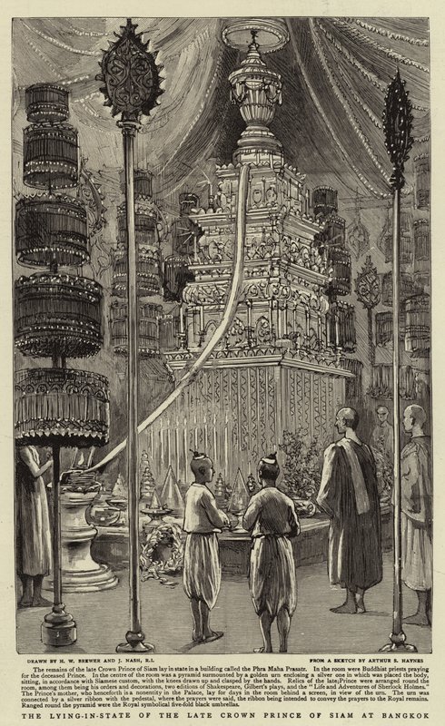 La camera ardente del defunto principe ereditario del Siam a Bangkok da Henry William Brewer