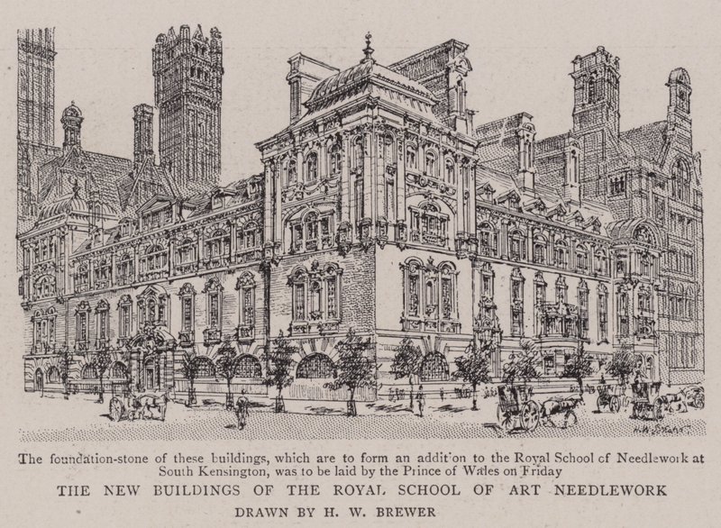 I nuovi edifici della Royal School of Art Needlework da Henry William Brewer