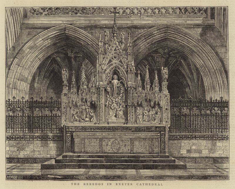 Il Reredos nella Cattedrale di Exeter da Henry William Brewer